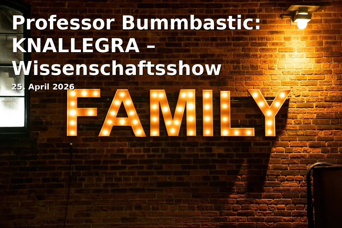 Event: Professor Bummbastic: KNALLEGRA – Wissenschaftsshow in Freiheitshalle Hof, Kulmbacher Str. 4, 95030 Hof on 25. April 2026