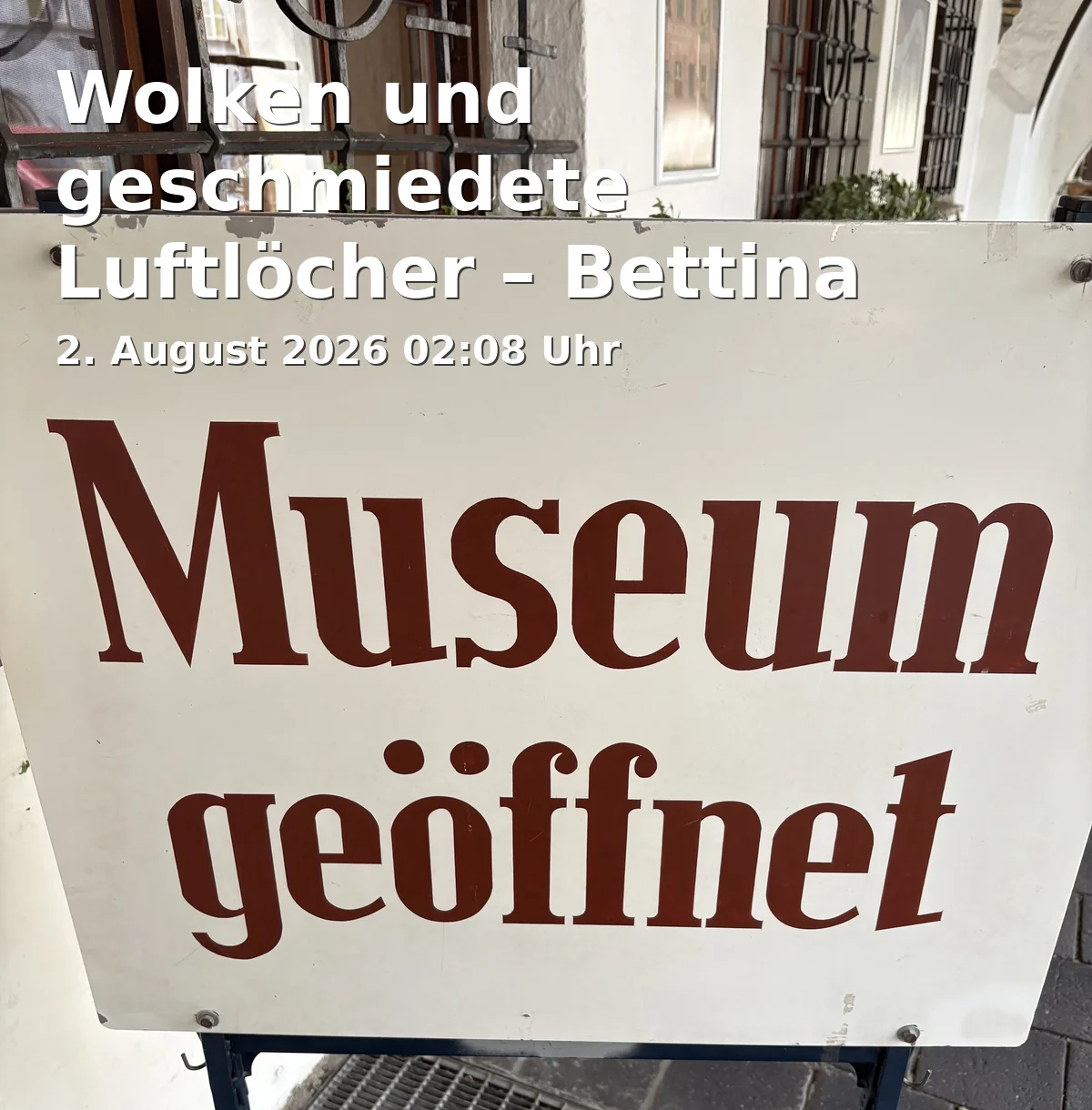 Event: Wolken und geschmiedete Luftlöcher – Bettina Dittlmann & Michael Jank