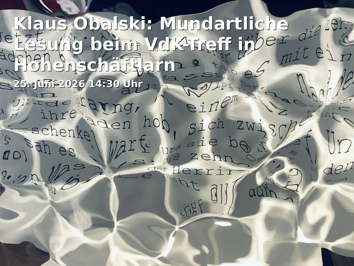 Event: Klaus Obalski: Mundartliche Lesung beim VdK-Treff in Hohenschäftlarn