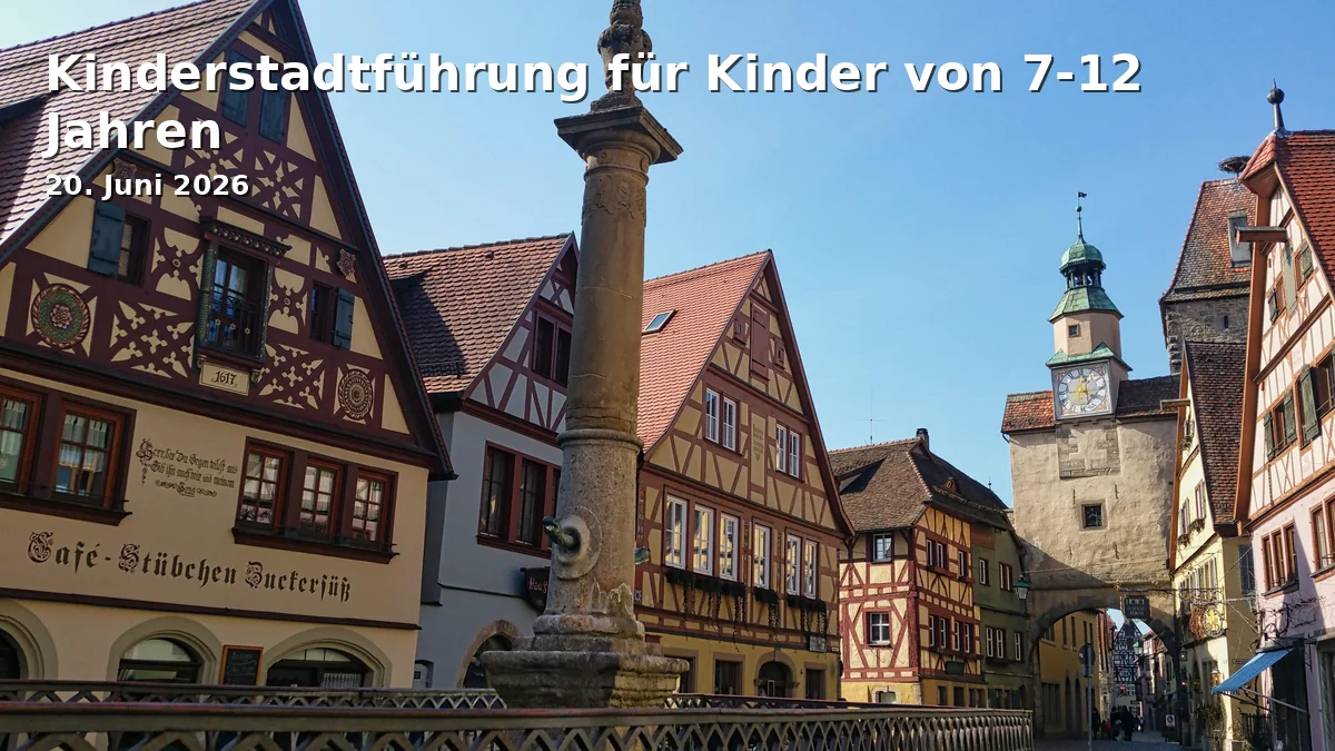 Event: City Tour for Children Aged 7-12 in Ansbach Tourismus, Johann-Sebastian-Bach-Platz 1, 91522 Ansbach on 20. June 2026