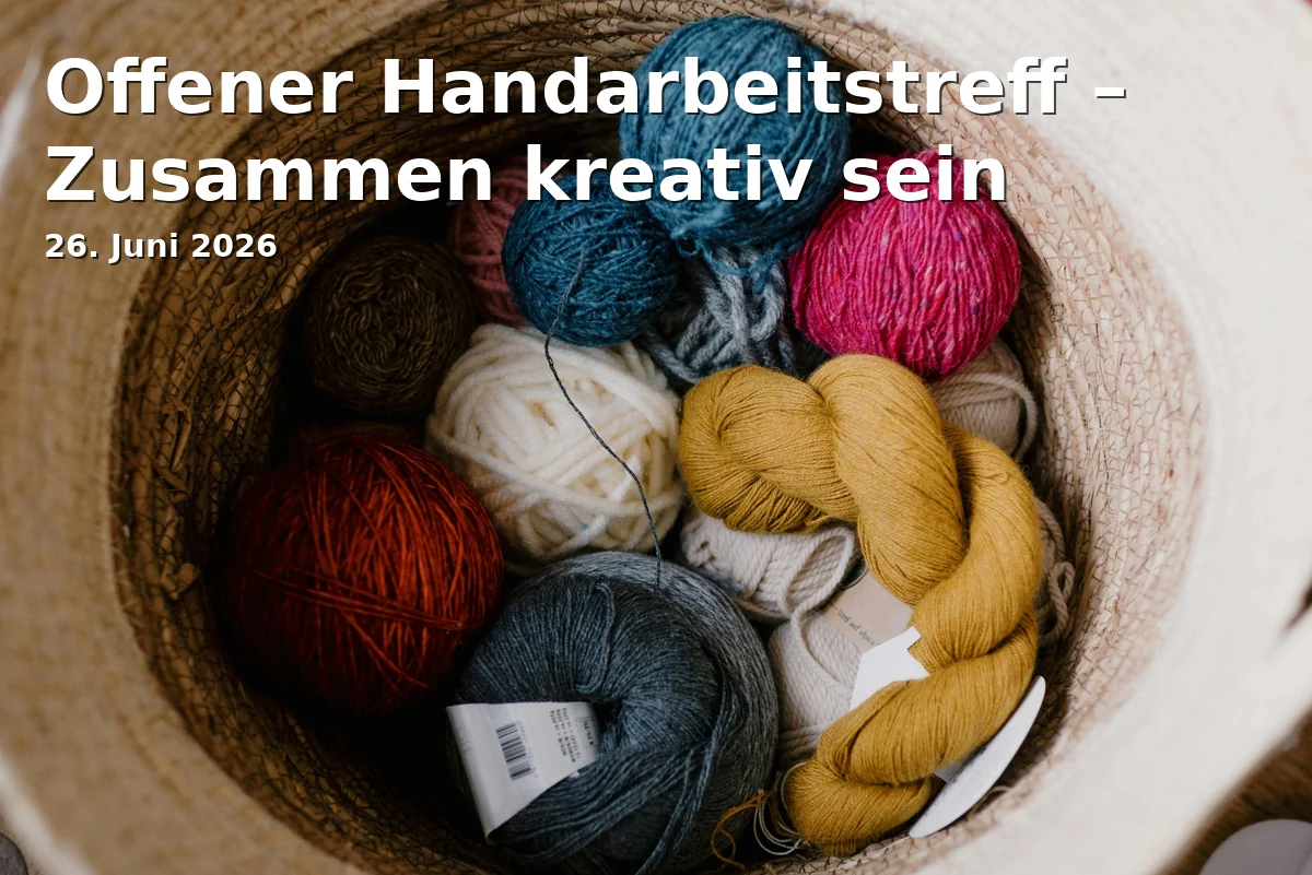 Event: Open Handicraft Meeting – Be Creative Together in Zentralbücherei im Thon-Dittmer-Palais, Regensburg on 26. June 2026