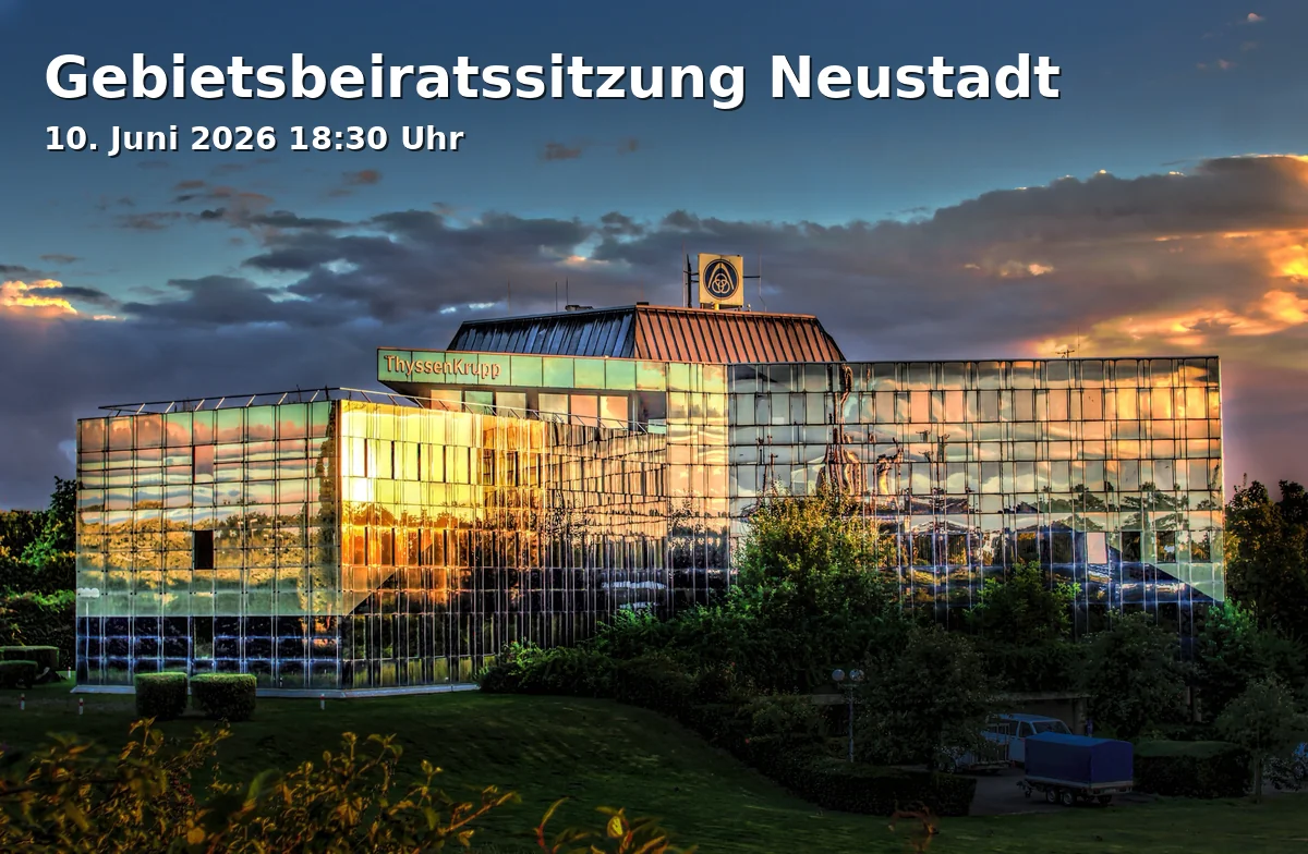 Event: Gebietsbeiratssitzung Neustadt in Stadtteilbüro Neustadt, Bochumer Straße 22, 45879 Gelsenkirchen on 10. Juni 2026