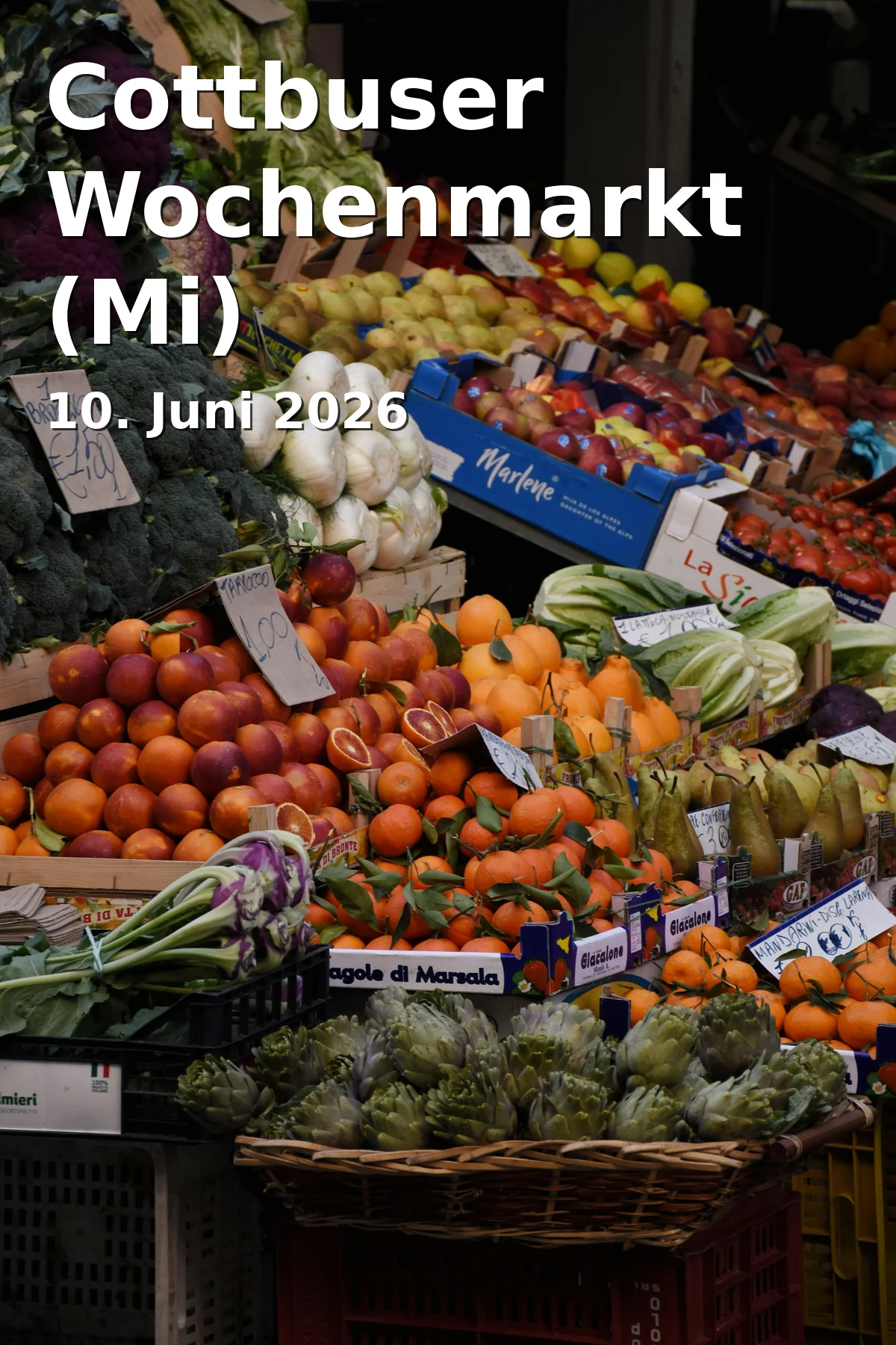 Event: Cottbuser Wochenmarkt (Mi) in Stadthallenvorplatz on 10. Juni 2026