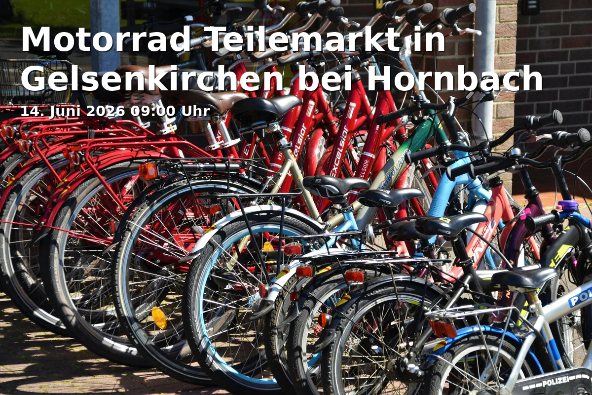 Event: Motorrad Teilemarkt in Gelsenkirchen bei Hornbach in Gelände des Baumarktes Hornbach, Caubstraße 100, Gelsenkirchen on 14. Juni 2026
