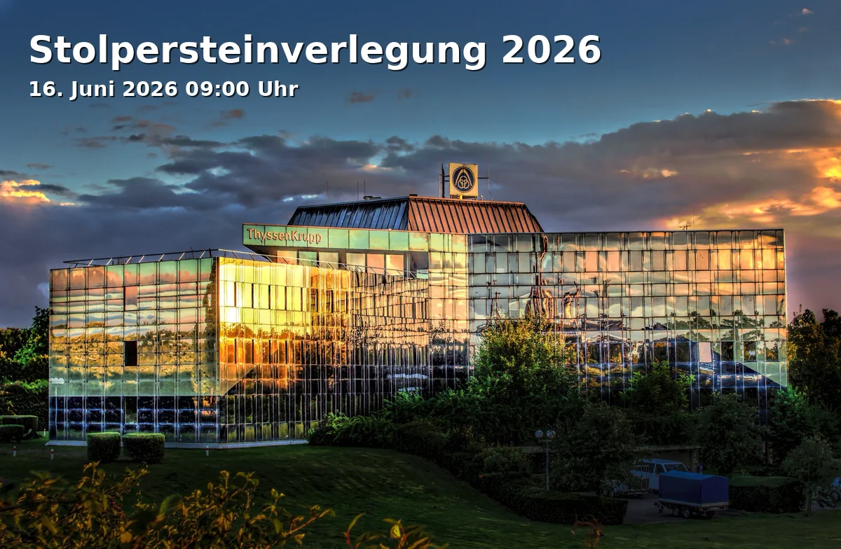 Event: Stolpersteinlaying 2026 in Katharinastr. 5, 45896 Gelsenkirchen on 16. June 2026
