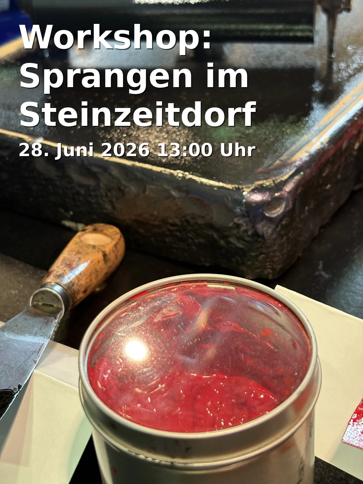 Event: Workshop: Sprangen im Steinzeitdorf Pestenacker in Steinzeitdorf Pestenacker, Hauptstr. 100, 86947 Weil - Ortsteil Pestenacker on 28. Juni 2026