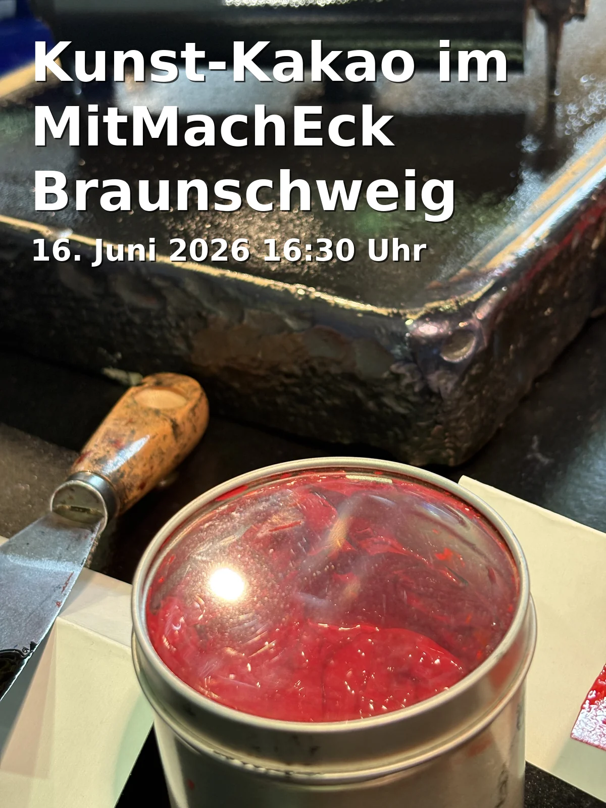 Event: Art Cocoa at MitMachEck Braunschweig in MitMachEck der Bürgerstiftung Braunschweig, Nußbergstr. 9 / Ecke Rosenstraße, 38102, Braunschweig on 16. June 2026