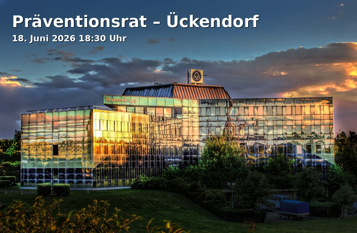 Event: Prevention Council – Ückendorf in Treffpunkt: Gesamtschule Ückendorf, Bochumer Str. 190, Gelsenkirchen on 18. June 2026