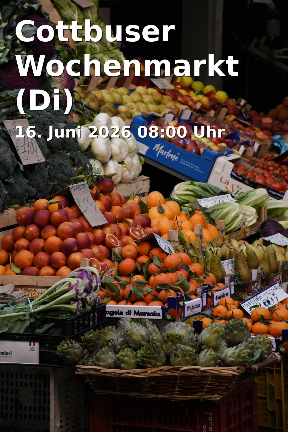 Event: Cottbus Weekly Market (Tue) in Oberkirchplatz, 03046 Cottbus on 16. June 2026