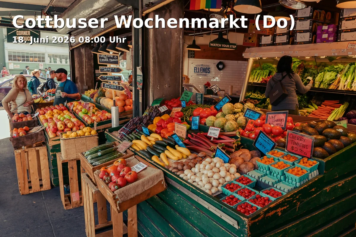 Event: Cottbuser Wochenmarkt (Do) in Spremberger Straße, 03046 Cottbus on 18. Juni 2026