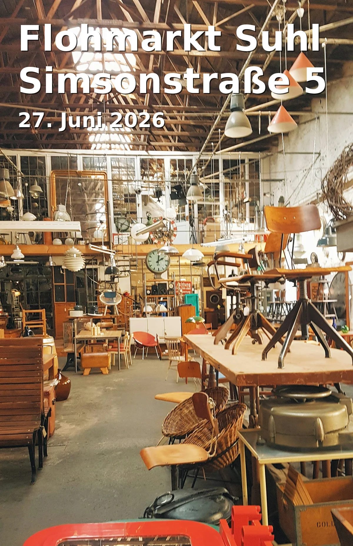 Event: Flohmarkt Suhl Simsonstraße 5 in Überdachte Halle, Simsonstraße 5, Suhl on 27. Juni 2026