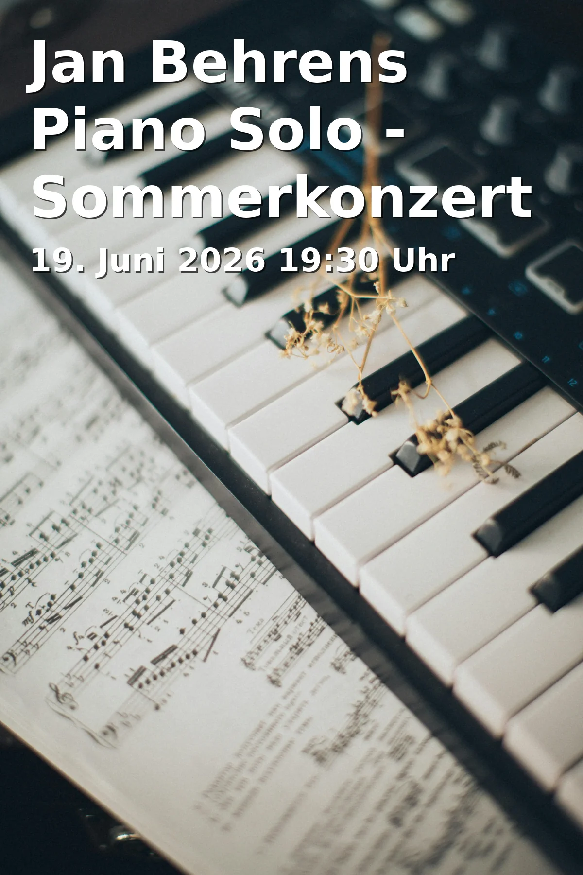 Event: Jan Behrens Piano Solo - Sommerkonzert im Café Spruchreif in Café Spruchreif, Neunkirchener Straße 78, 38116, Braunschweig on 19. Juni 2026