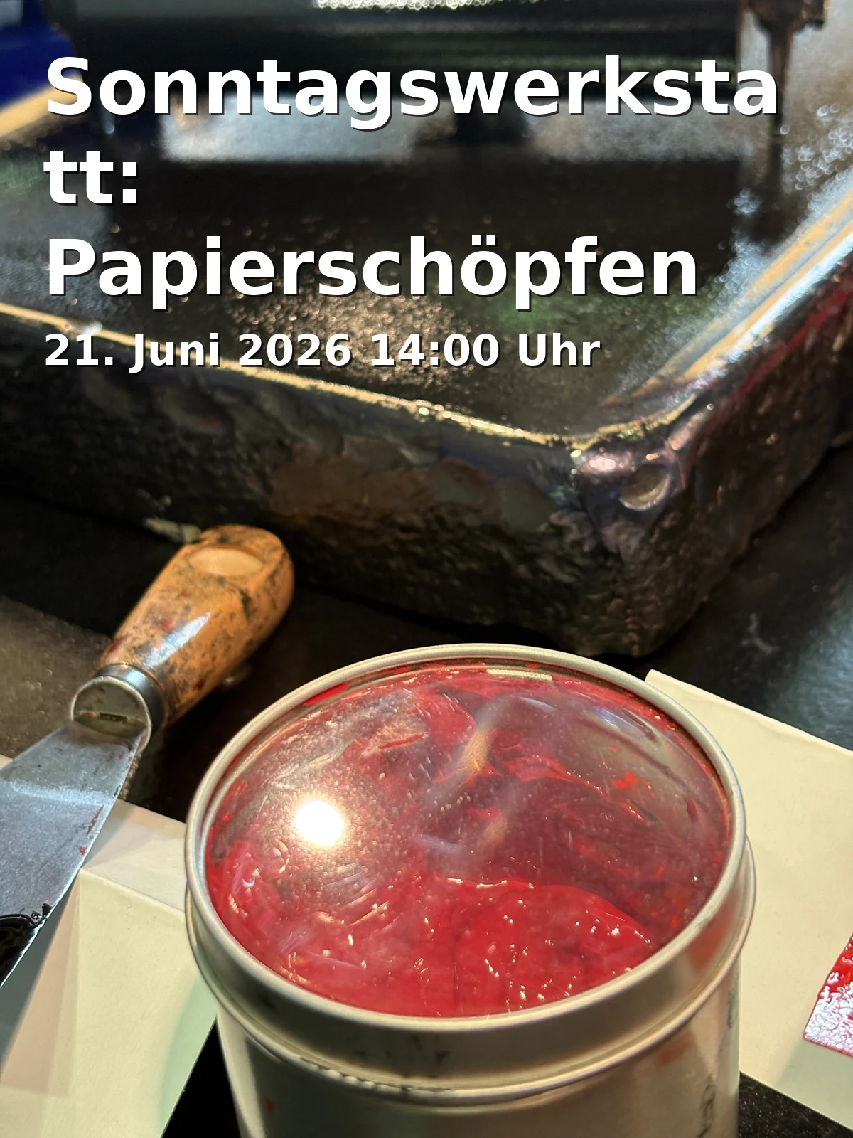 Event: Sonntagswerkstatt: Papierschöpfen und -gießen in Waldhaus Freiburg, Wonnhaldestraße 6, 79100 Freiburg on 21. Juni 2026