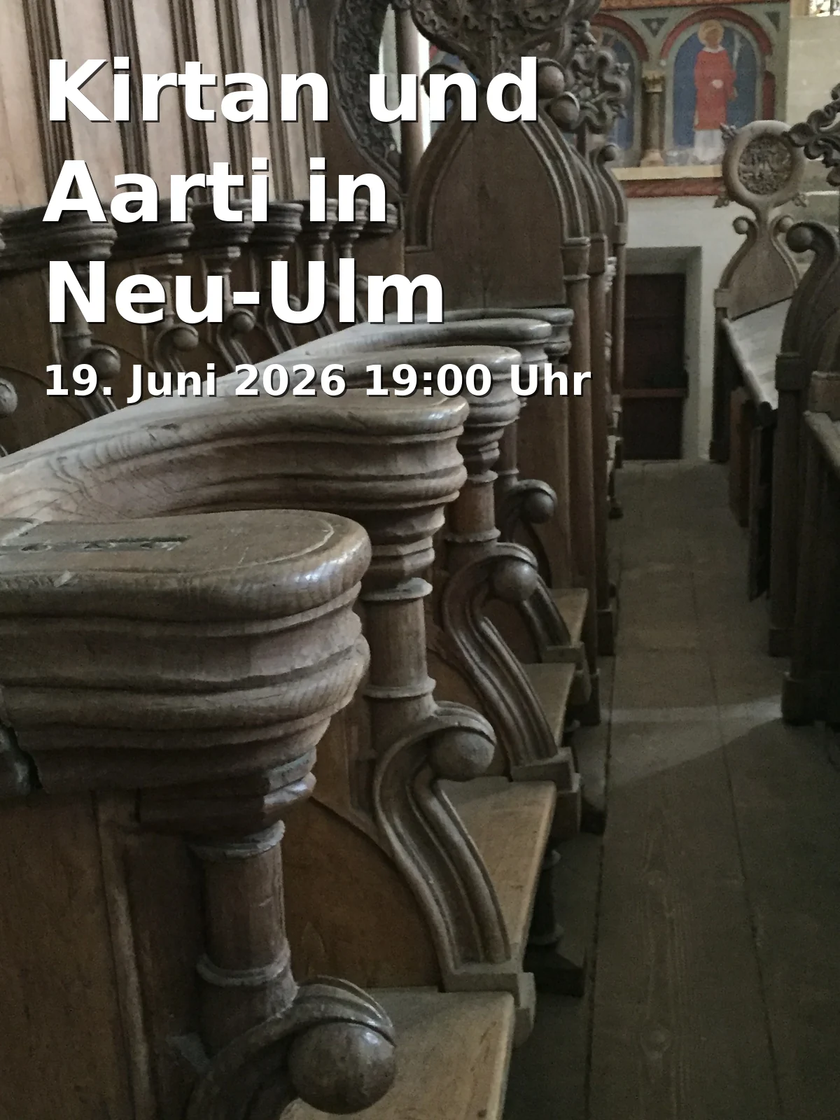 Event: Kirtan and Aarti in Neu-Ulm in Sri Neem Karoli Baba Mandir, Nelsonallee 22, 89231 Neu-Ulm on 19. June 2026