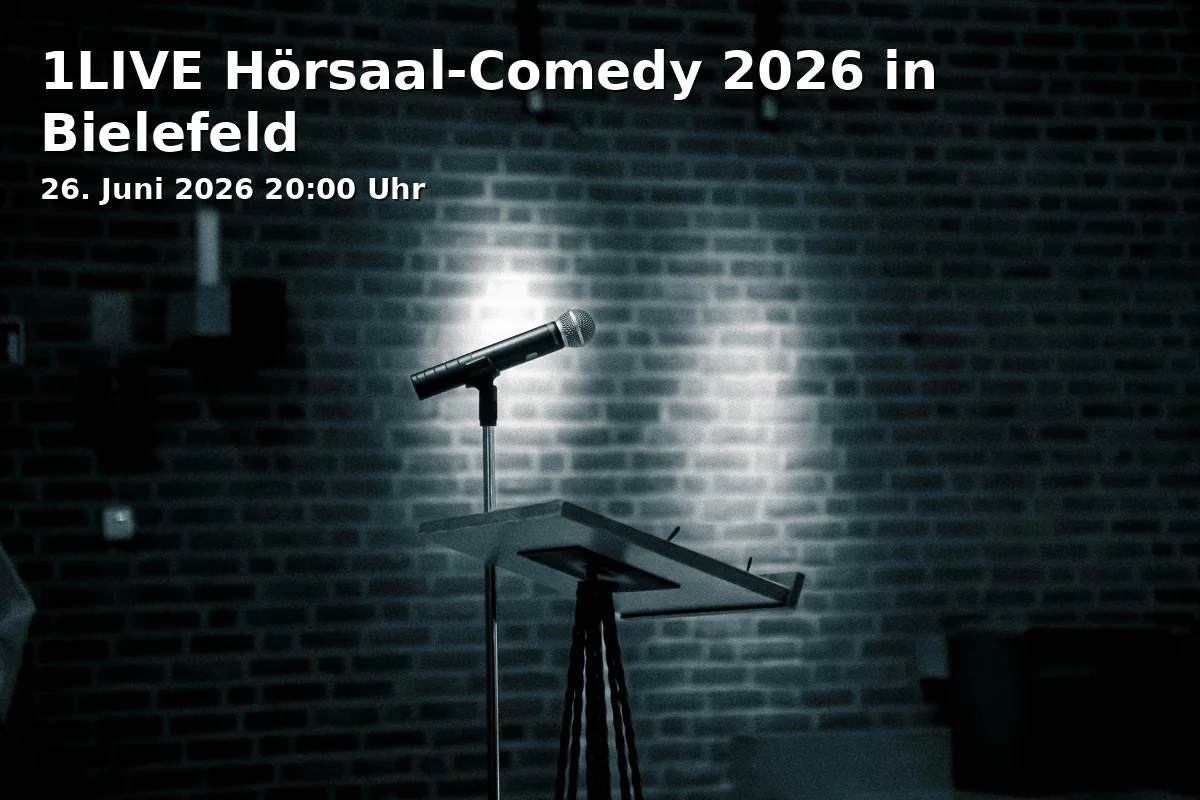 Event: 1LIVE Hörsaal-Comedy 2026 in Bielefeld in Universität Bielefeld, Audimax, Universitätsstraße 25, 33501 Bielefeld on 26. Juni 2026