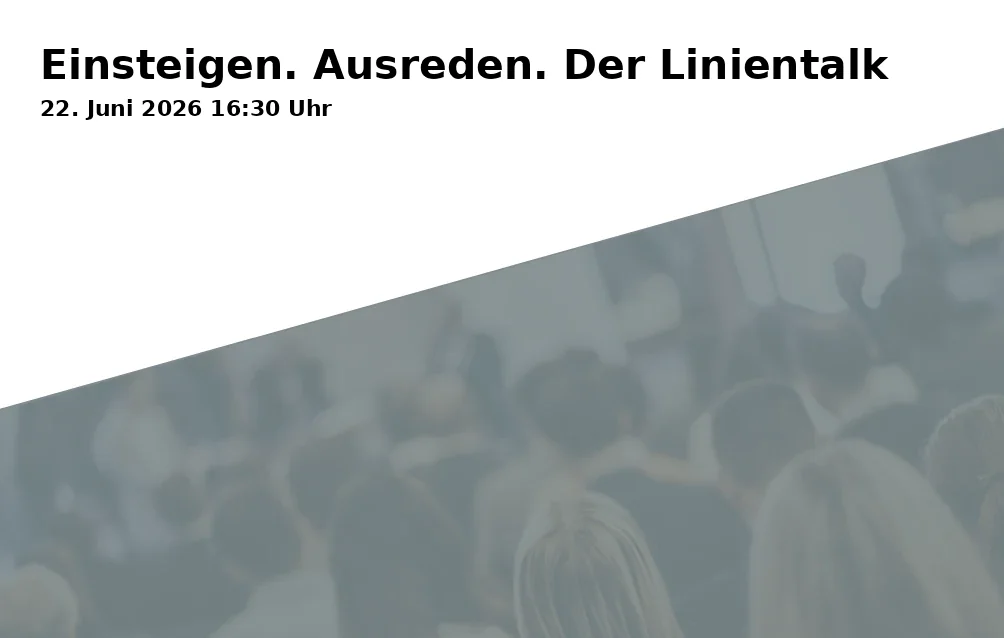 Event: Einsteigen. Ausreden. Der Linientalk in Jahnplatz 1, 33602 Bielefeld on 22. Juni 2026