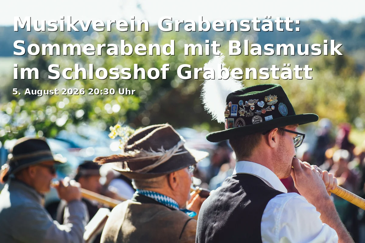 Event: Musikverein Grabenstätt: Sommerabend mit Blasmusik im Schlosshof Grabenstätt in Schlosshof Grabenstätt, Schlossstr. 15, 83355 Grabenstätt on 5. August 2026