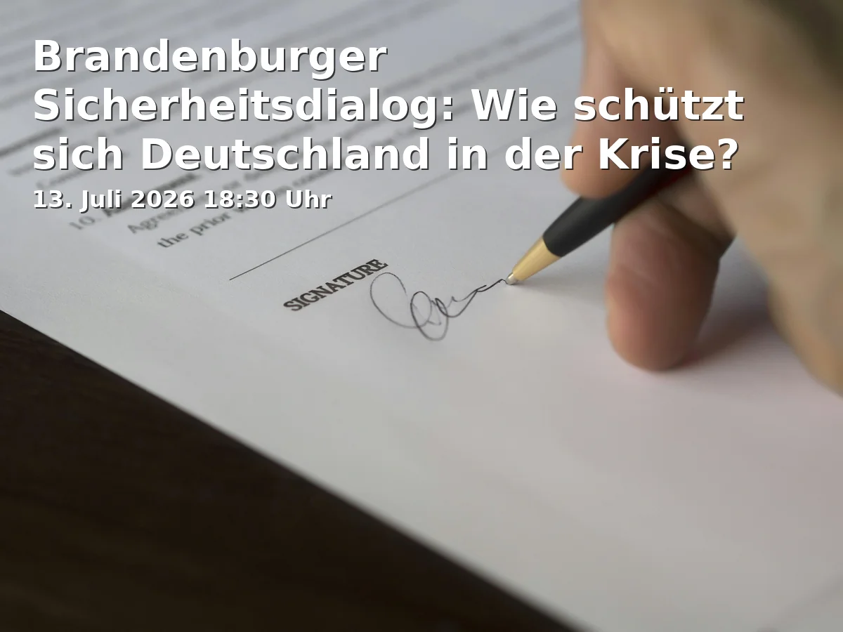 Brandenburg Security Dialogue: How Does Germany Protect Itself in Crisis?