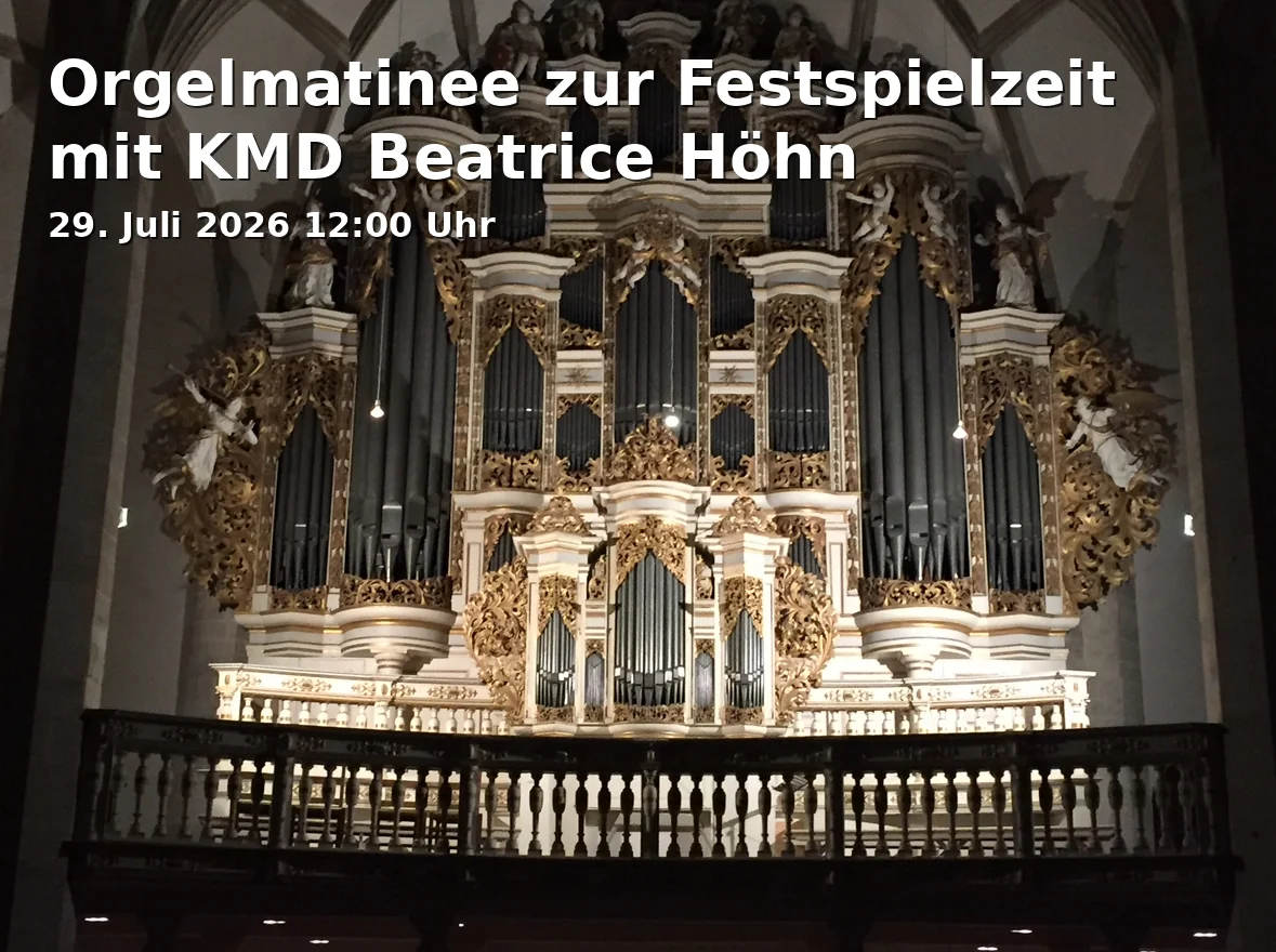 Event: Orgelmatinee zur Festspielzeit mit KMD Beatrice Höhn in Stadtkirche Bayreuth, Kirchplatz 1, 95444 Bayreuth on 29. Juli 2026