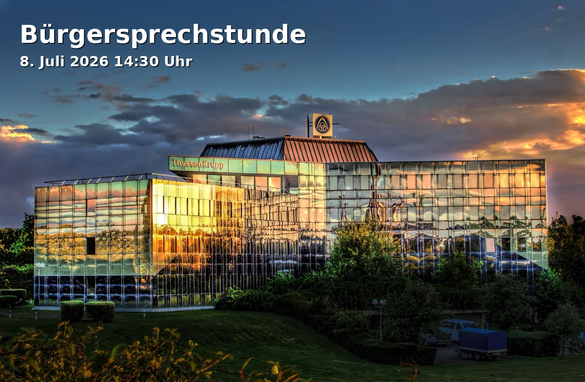 Event: Citizen's Office Hour in Bezirksdienststelle West, Harthorststraße 6 a, 45899 Gelsenkirchen on 8. July 2026