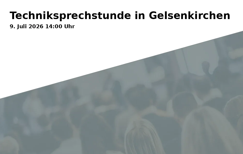 Event: Technical Consultation Hour in Gelsenkirchen in Stadtteilbüro Neustadt, Bochumer Straße 22, Gelsenkirchen on 9. July 2026