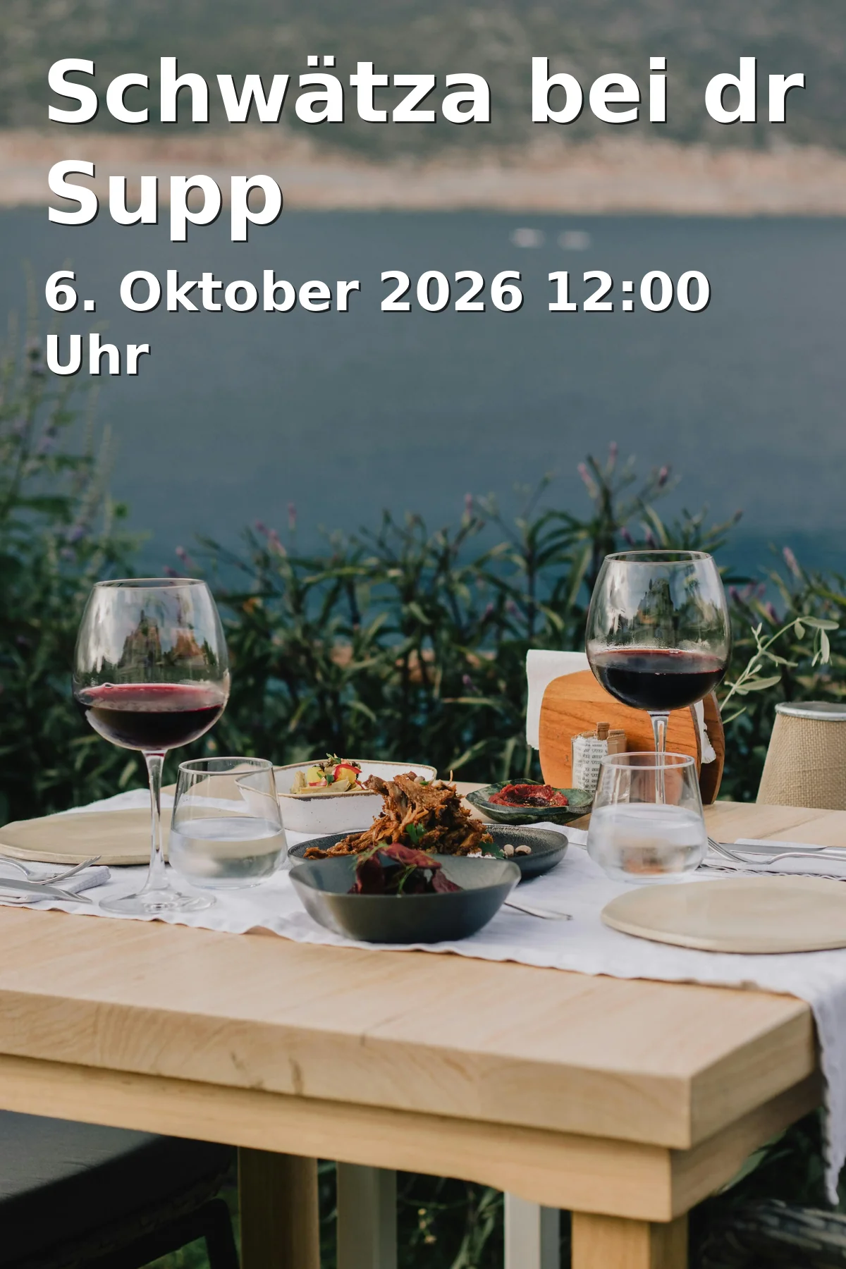 Event: Chat at the Soup in Foyer der Jurahalle Ebnat, Thurn-und-Taxis-Straße 25, 73432 Aalen-Ebnat on 6. October 2026