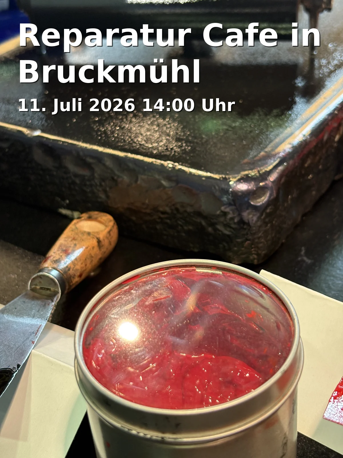Event: Repair Cafe in Bruckmühl in Pfarrheim Bruckmühl, Pfarrweg 1, 83052 Bruckmühl on 11. July 2026