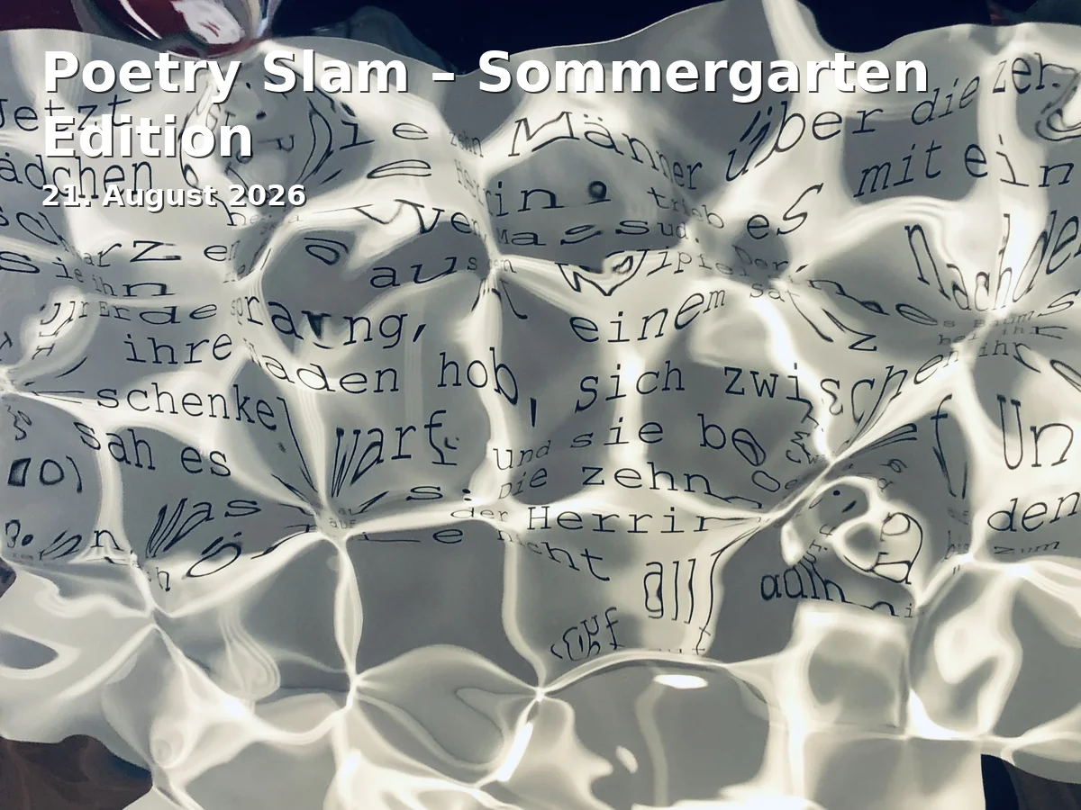 Poetry Slam – Sommergarten Edition