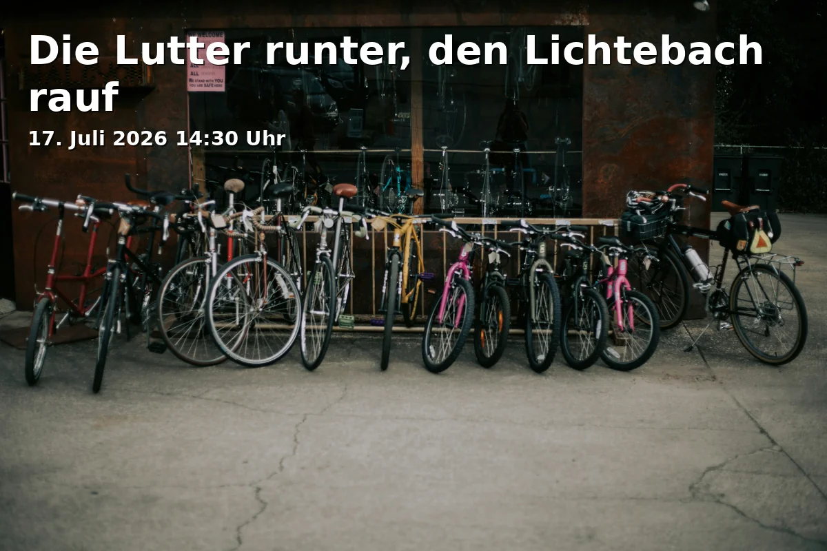 Event: The Lutter Down, the Lichtebach Up in Parkplatz Freibad Brackwede, Osnabrücker Straße 63a, 33647 Bielefeld on 17. July 2026