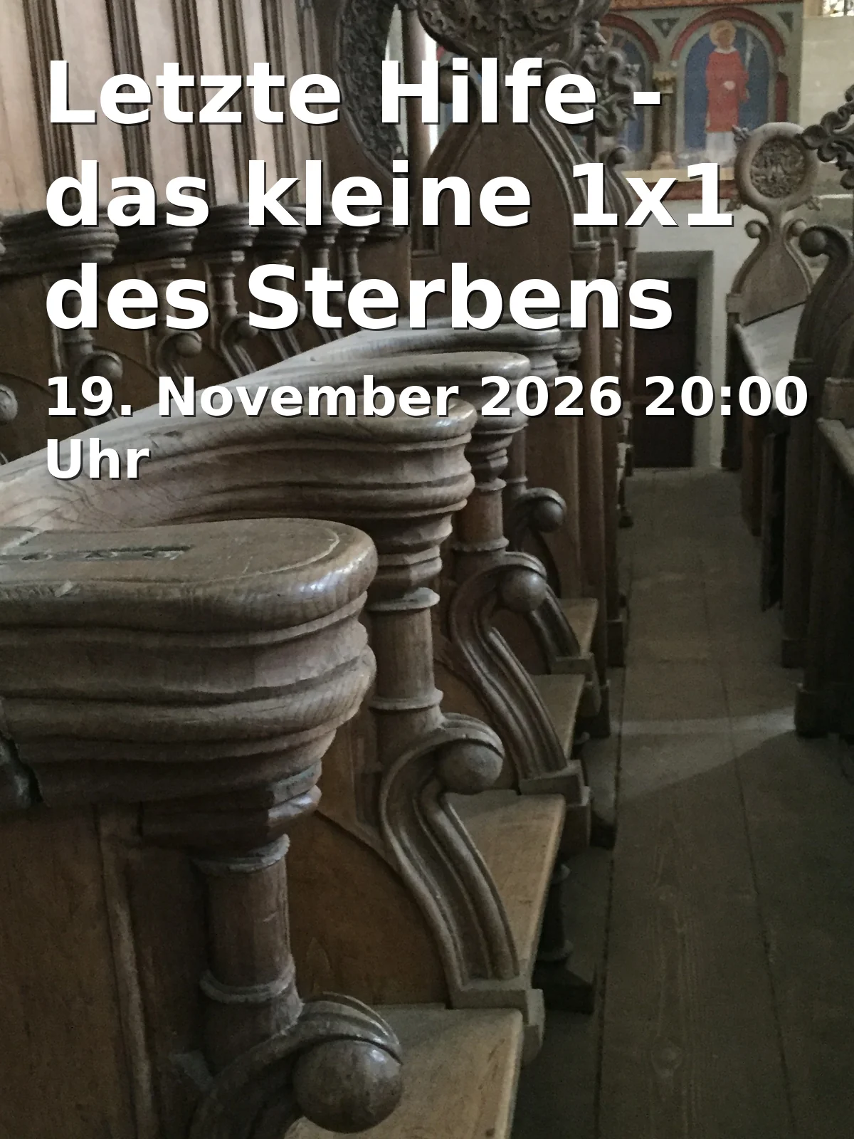 Event: Last Aid - the little 1x1 of Dying in Volkshochschule, Ländgasse 41, 84028 Landshut on 19. November 2026
