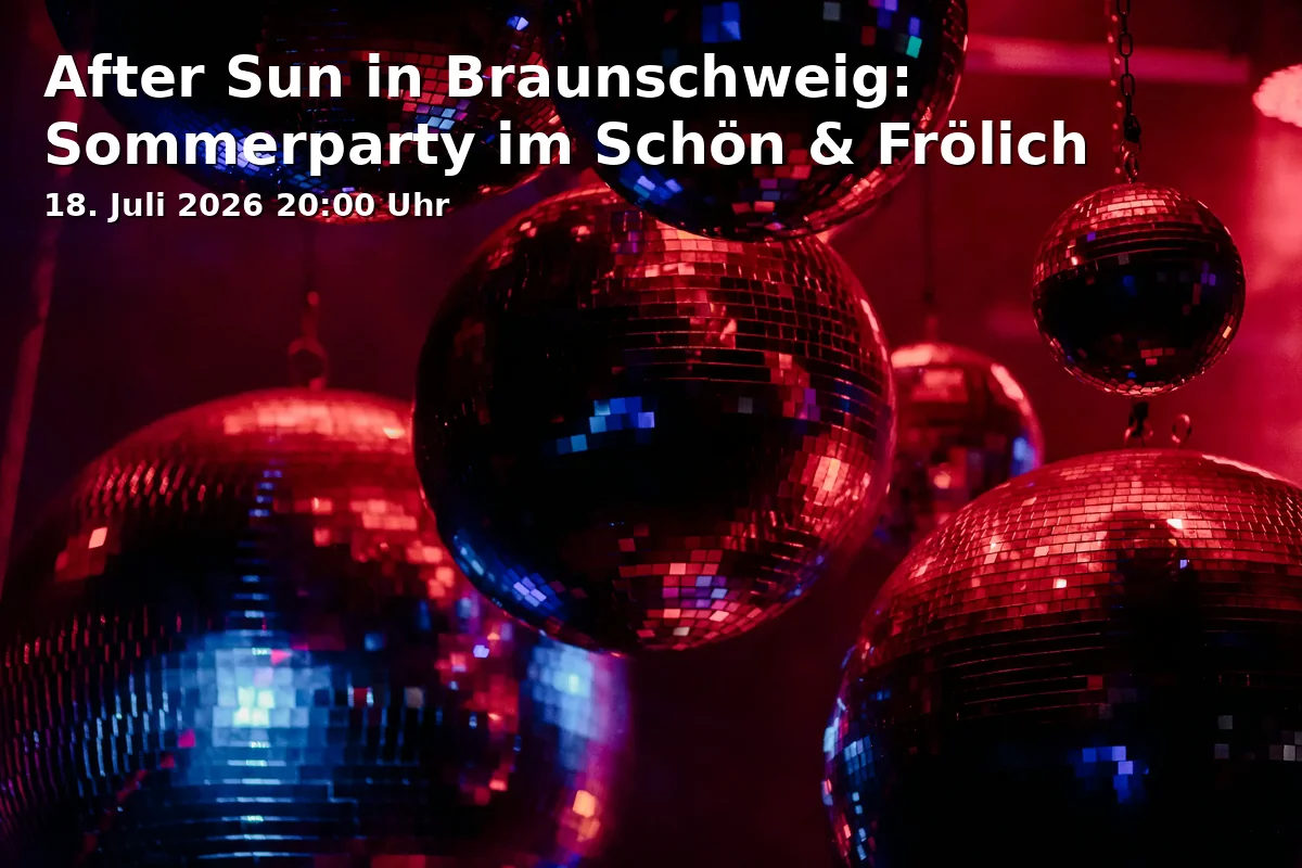 Event: After Sun in Braunschweig: Summer Party at Schön & Frölich in Schön & Frölich, Broitzemer Straße 220, 38118 Braunschweig on 18. July 2026