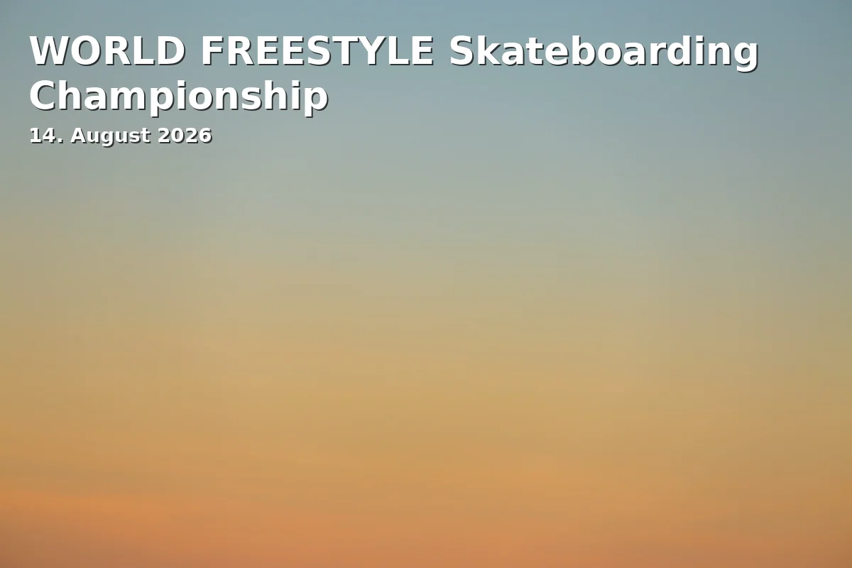 Event: WORLD FREESTYLE Skateboarding Championship in Messe Kassel, Damaschkestraße 55, 34121 Kassel on 14. August 2026