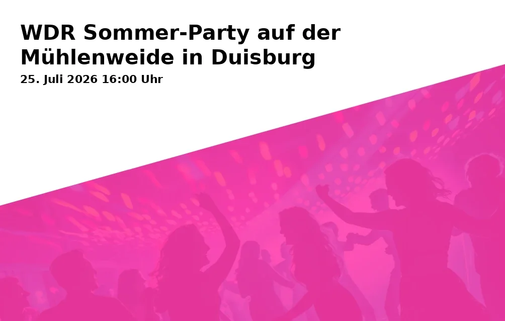 Event: WDR Sommer-Party auf der Mühlenweide in Duisburg in Biergarten Mühlenweide, Dammstraße 1D auf der Mühlenweide, 47119 Duisburg on 25. Juli 2026