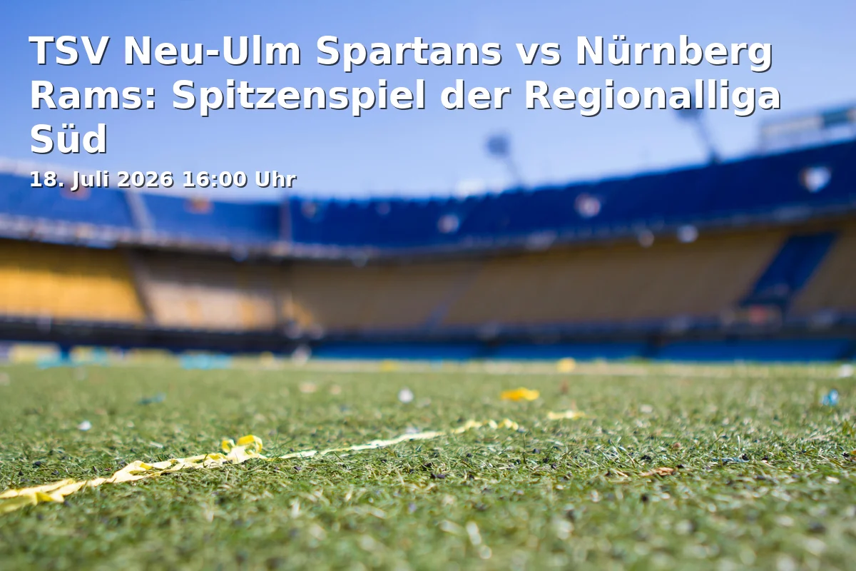 TSV Neu-Ulm Spartans vs Nürnberg Rams: Top match of the Regionalliga South