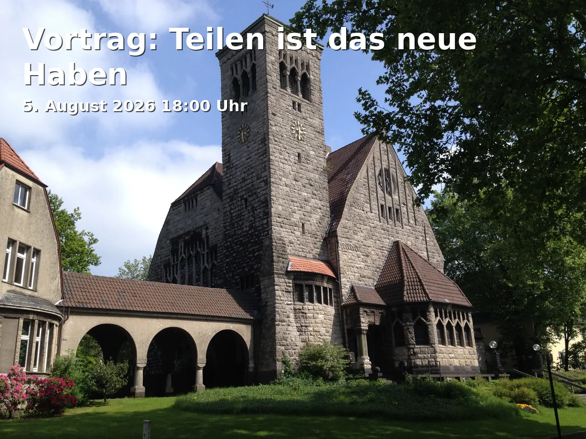 Event: Vortrag: Teilen ist das neue Haben in Nachhaltigkeitszentrale, Kortumstraße 93, 44787 Bochum on 5. August 2026