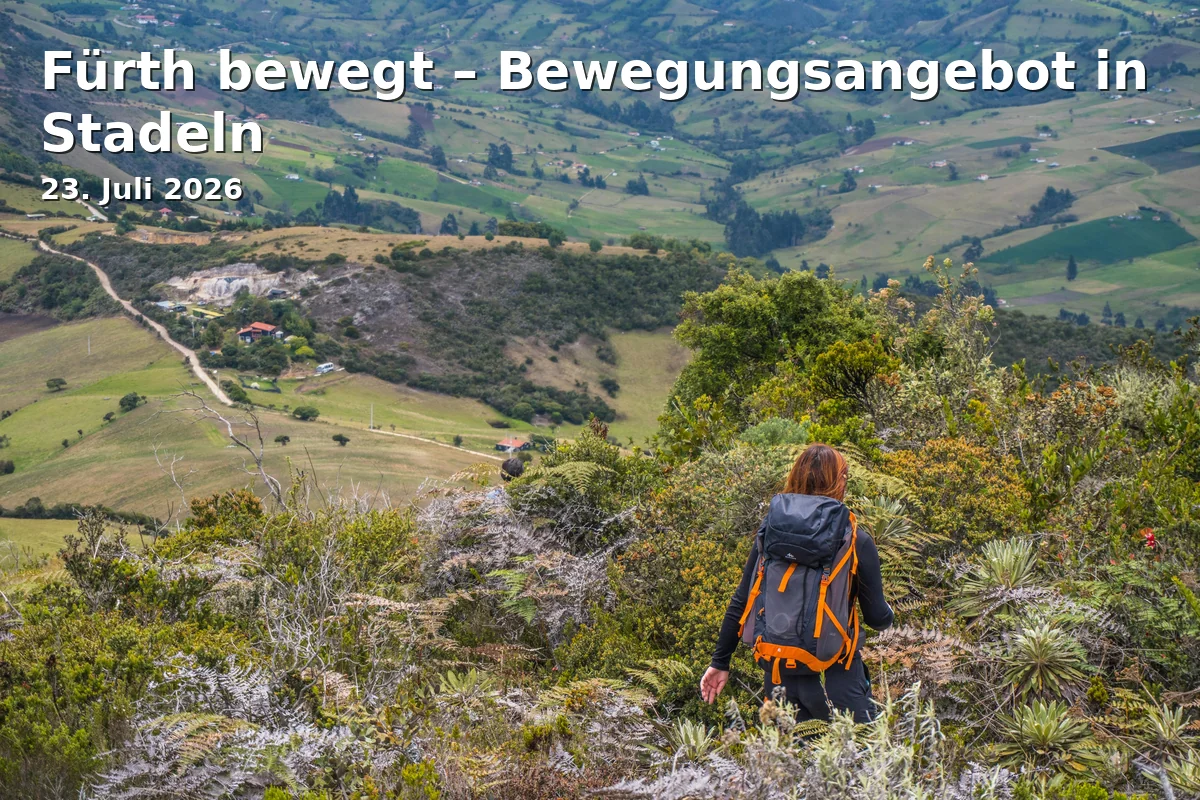 Event: Fürth bewegt – Bewegungsangebot in Stadeln in Wasserrad Stadeln, Wiesengrundstraße, 90765 Fürth on 23. Juli 2026