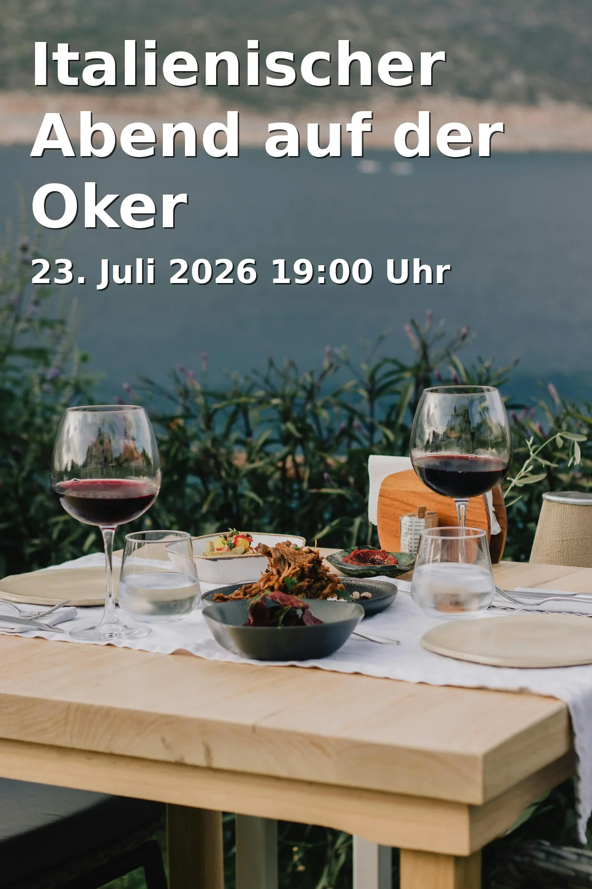 Event: Italienischer Abend auf der Oker in Anleger OkerTour, John-F.-Kennedy-Platz/Kurt-Schumacher-Str. 26a (direkt an der Brücke), 38102 Braunschweig on 23. Juli 2026