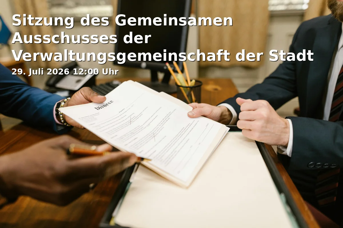 Event: Meeting of the Joint Committee of the Administrative Community of the City of Aalen with the Municipalities of Essingen and Hüttlingen in Großer Sitzungssaal im Rathaus Aalen, Marktplatz 30, 73430 Aalen on 29. July 2026