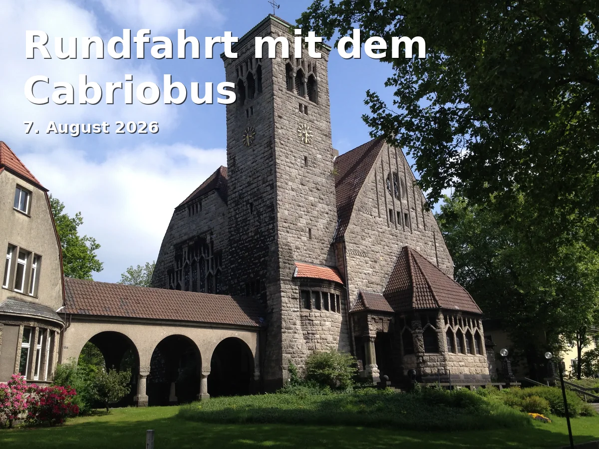 Event: Rundfahrt mit dem Cabriobus in Bochum Hauptbahnhof, Kurt-Schumacher-Platz 13, 44787 Bochum on 7. August 2026