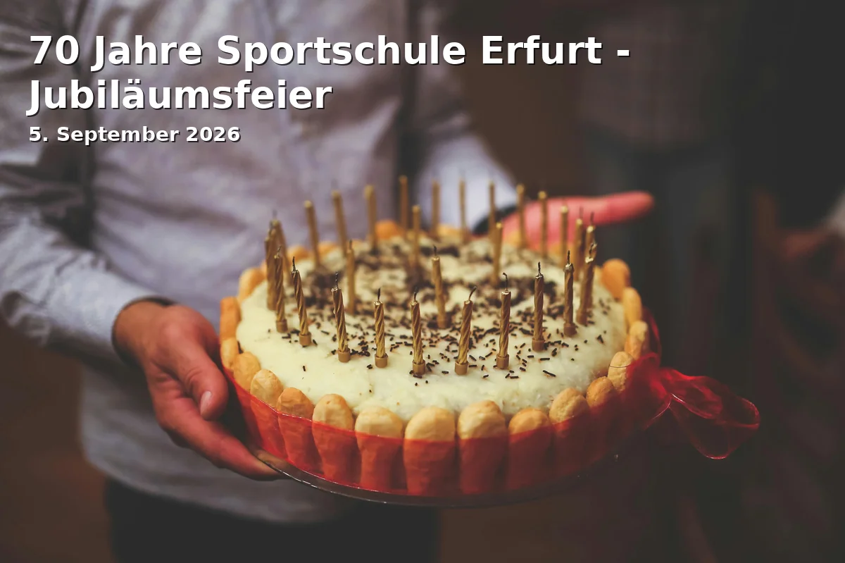 Event: 70 Years of Sports School Erfurt - Anniversary Celebration in Gunda-Niemann-Stirnemann-Halle, Arnstädter Straße 53, 99096 Erfurt on 5. September 2026