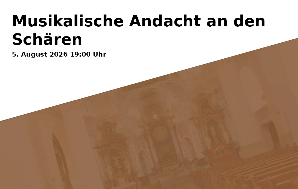 Event: Musikalische Andacht an den Schären in Pavillon an der Seepromenade auf den Schären, Prien Stock, Prien on 5. August 2026