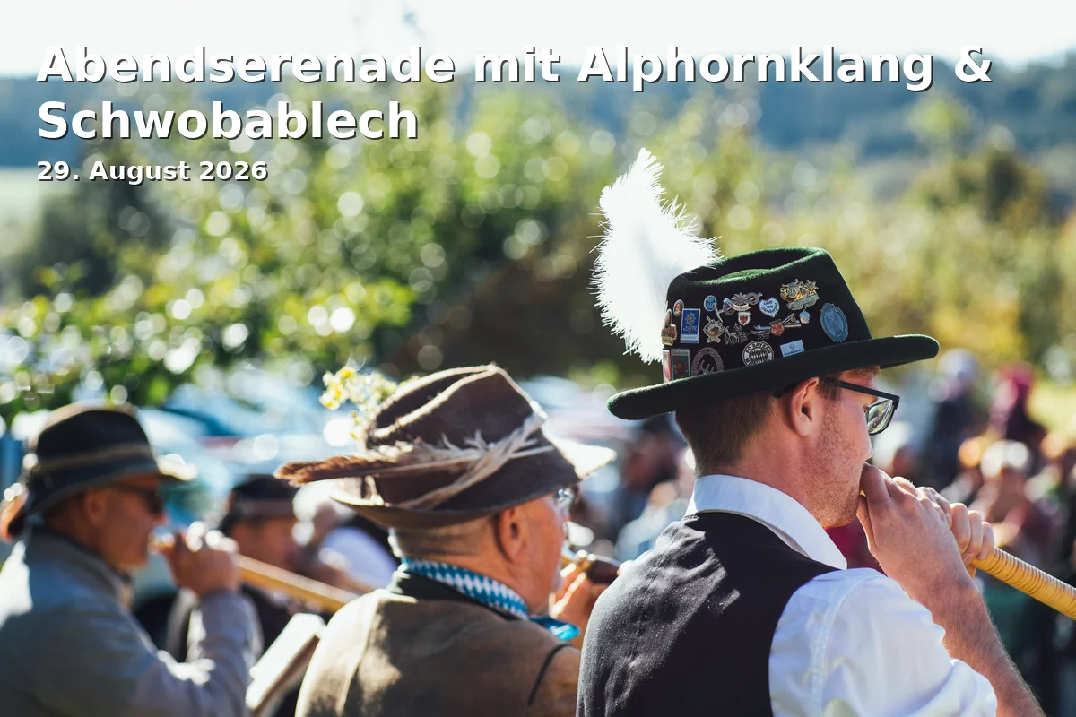 Event: Evening Serenade with Alphorn Sound & Schwobablech in Am Seeufer, Dießen am Ammersee, Dießen am Ammersee on 29. August 2026