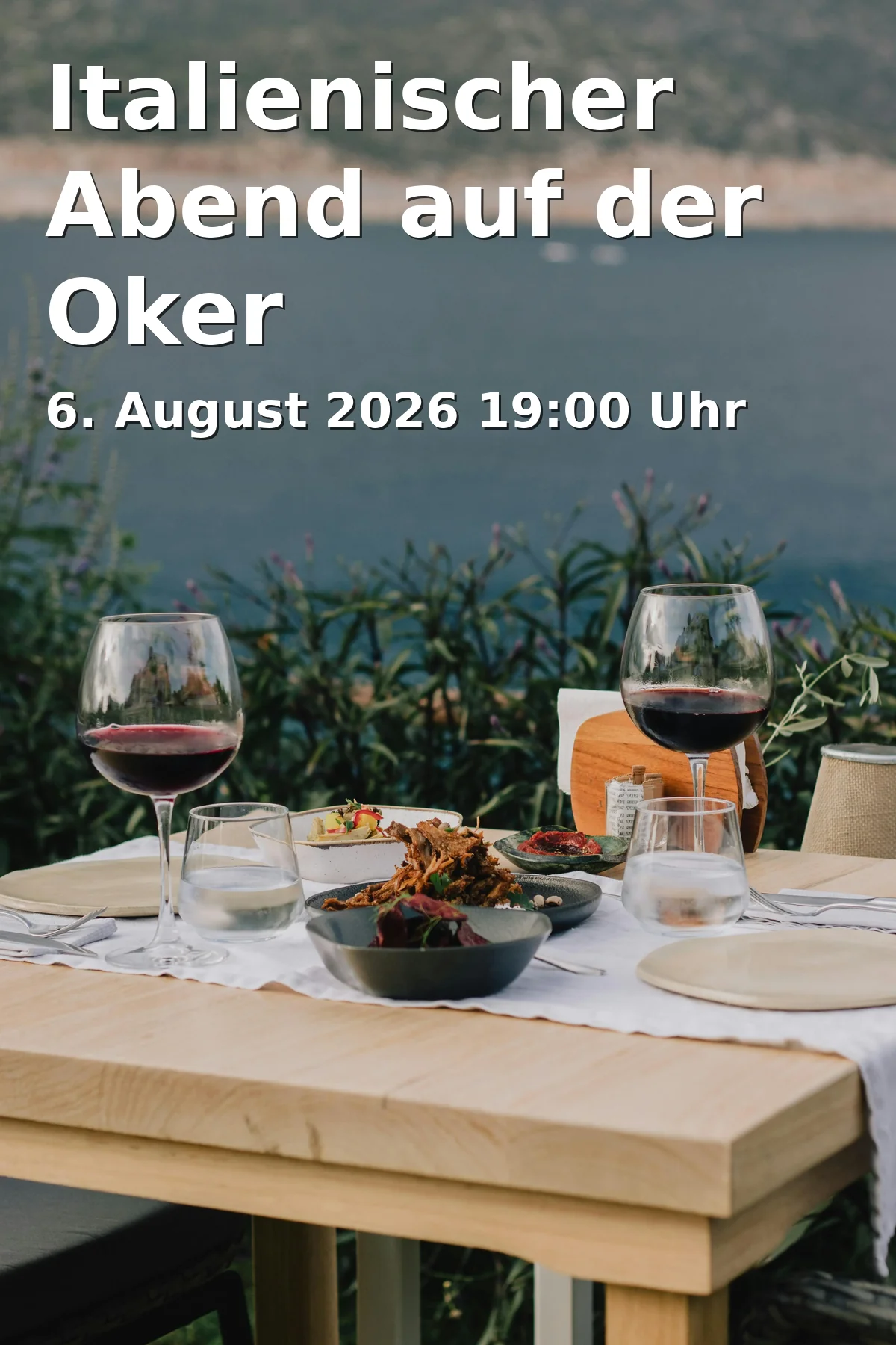 Event: Italian Evening on the Oker in Anleger OkerTour, John-F.-Kennedy-Platz/Kurt-Schumacher-Str. 26a (direkt an der Brücke), 38102 Braunschweig on 6. August 2026