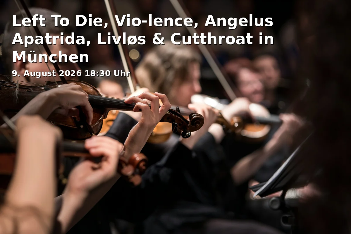 Event: Left To Die, Vio-lence, Angelus Apatrida, Livløs & Cutthroat in Munich in Backstage Halle, Reitknechtstraße 6, 80639 München on 9. August 2026
