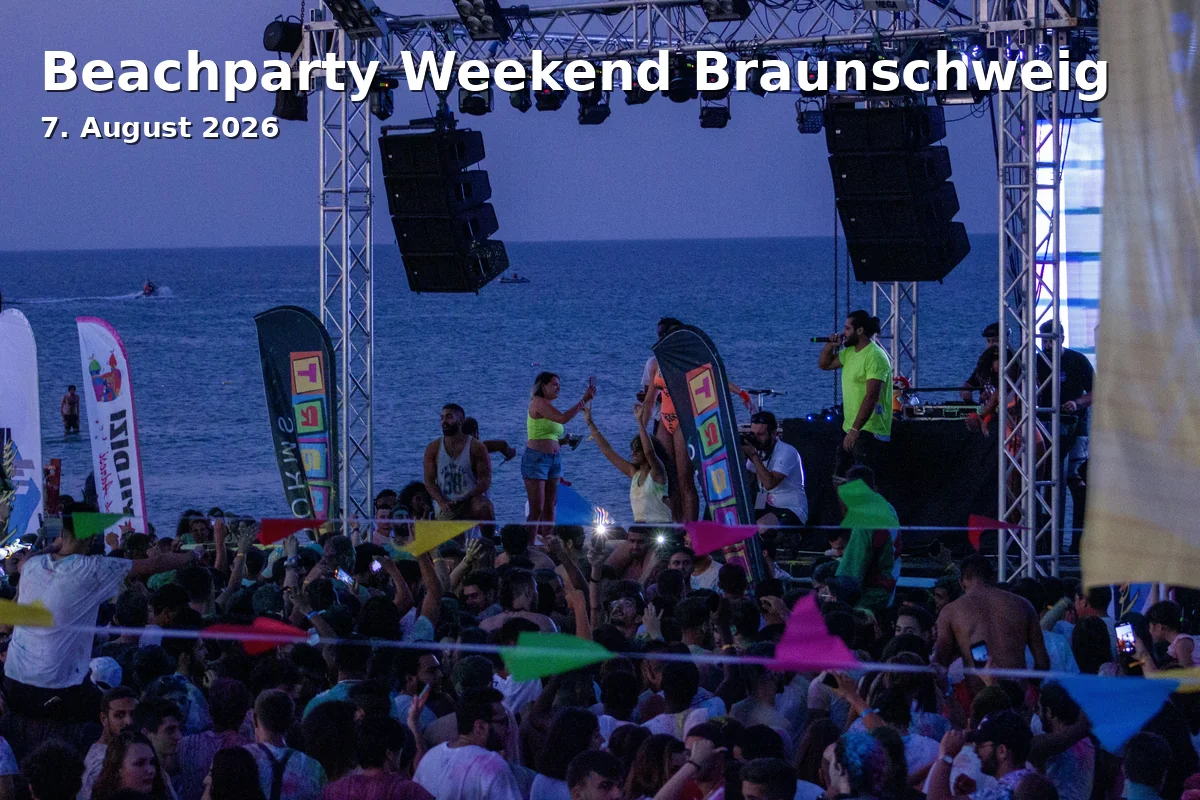 Event: Beachparty Weekend Braunschweig in MEC Millenium Event Center, Madamenweg 77, 38120 Braunschweig on 7. August 2026