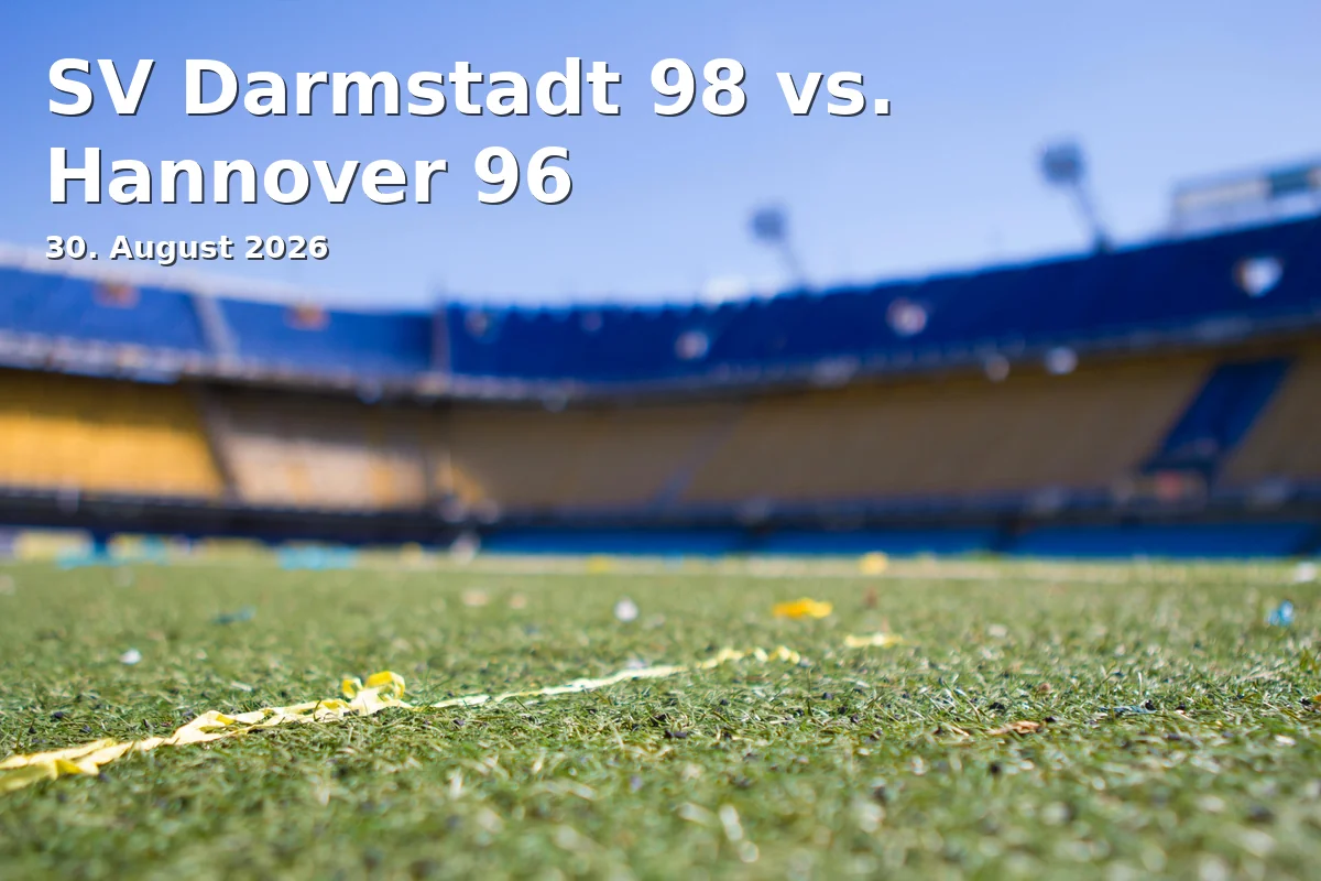 Event: SV Darmstadt 98 vs. Hannover 96 in Merck-Stadion am Böllenfalltor, Nieder-Ramstädter Straße 170, 64285 Darmstadt on 30. August 2026