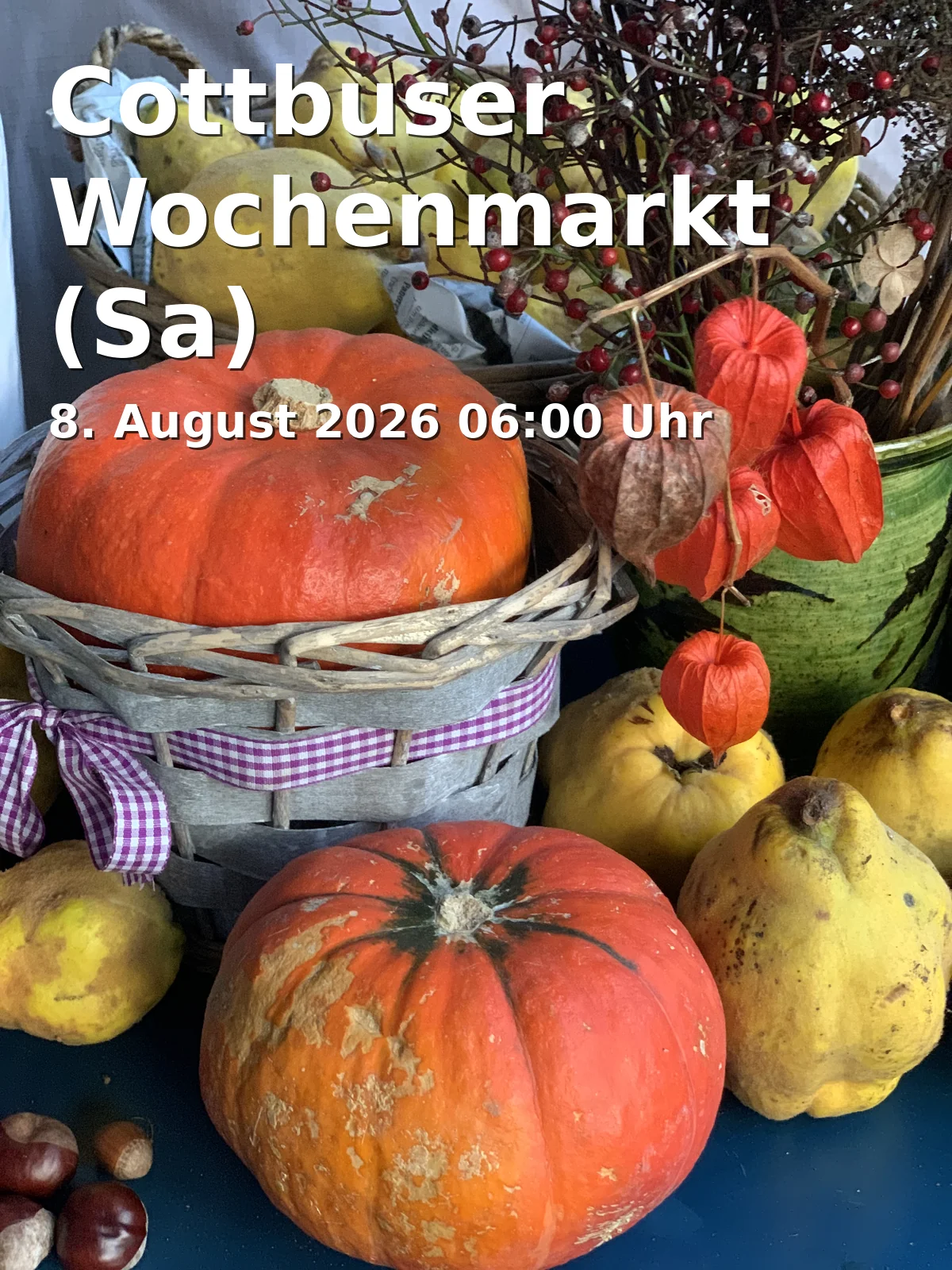 Event: Cottbuser Wochenmarkt (Sa) in Oberkirchplatz, 03046 Cottbus on 8. August 2026