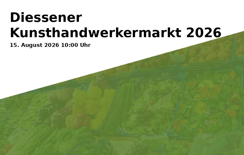 Event: Diessener Kunsthandwerkermarkt 2026 in Kunstpavillon am See, Seestraße 30, 86911 Dießen am Ammersee on 15. August 2026