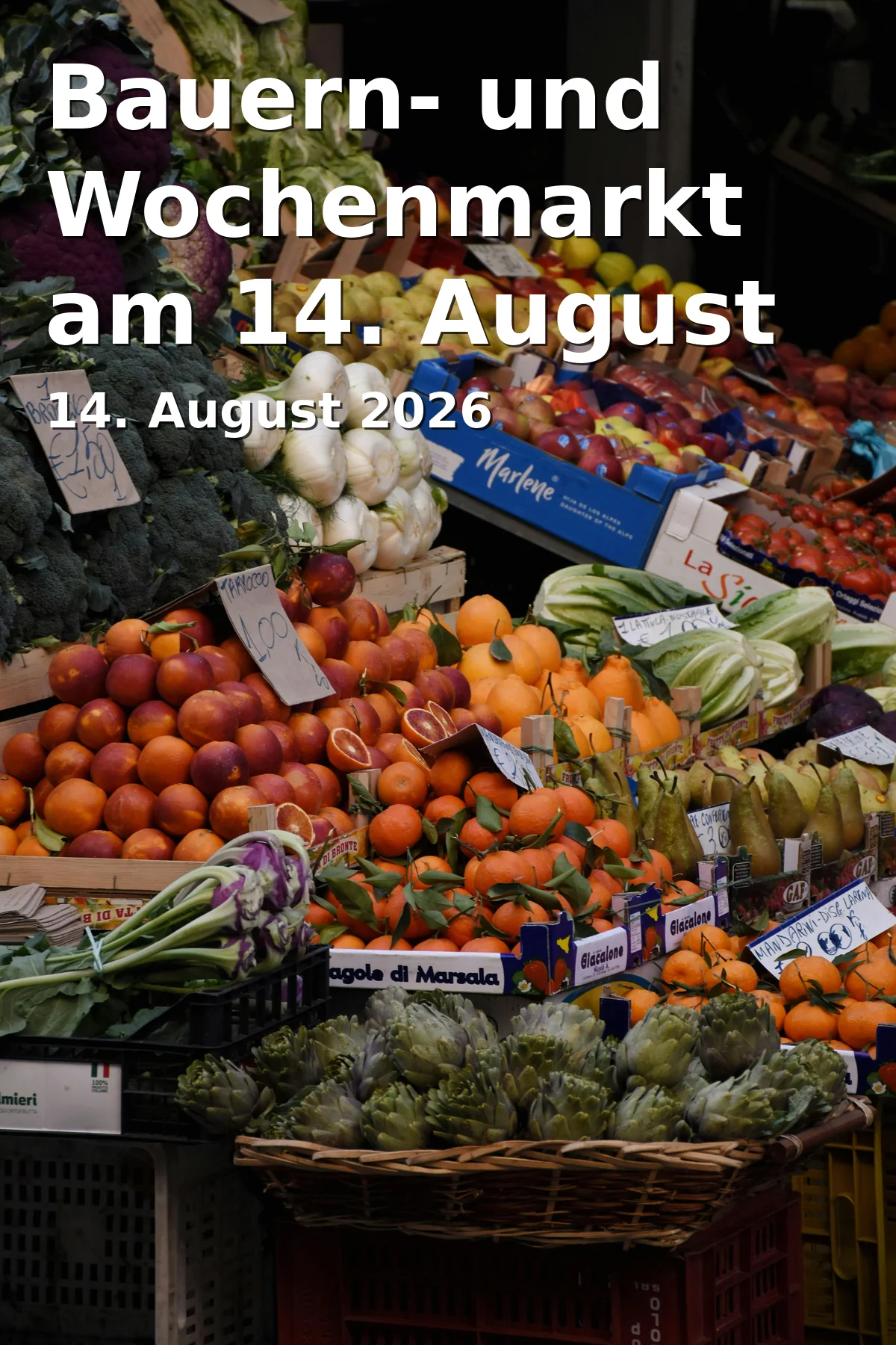 Event: Bauern- und Wochenmarkt am 14. August in Amberg in Marktplatz Amberg, Marktplatz 1, 92224 Amberg on 14. August 2026