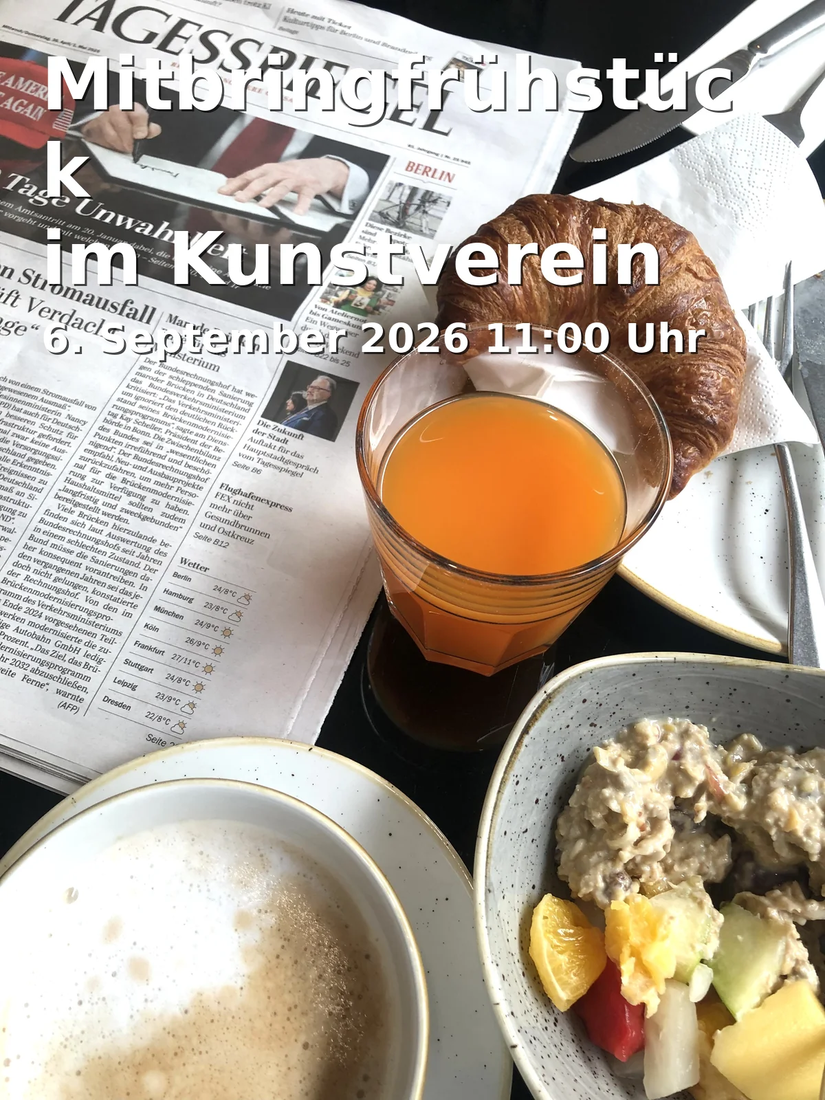 Event: Mitbringfrühstück im Kunstverein Duisburg in Kunstverein Duisburg e.V., Weidenweg 10, 47059 Duisburg on 6. September 2026